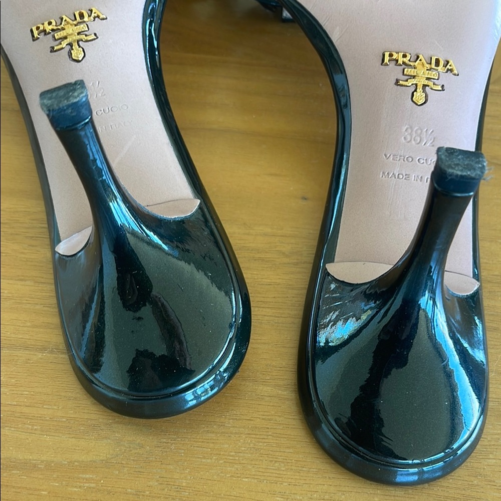 PRADA Black Studded Women's Sandals 38.5 - Picture 4 of 5